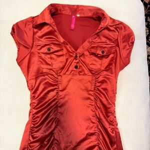 Heart Soul Rich Red Satin shirt